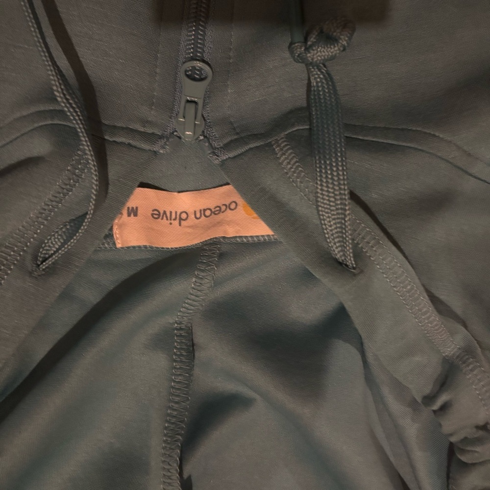 Ocean drive Bethany Beach light blue teal hoodie hooded jacket sweatshirt shore - Picture 3 of 3